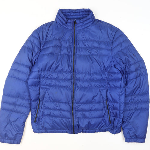 Hugo Boss Men's Blue 54 Regular Fit Quilted Puffer Jacket