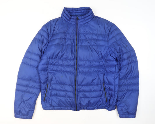 Hugo Boss Men's Blue 54 Regular Fit Quilted Puffer Jacket