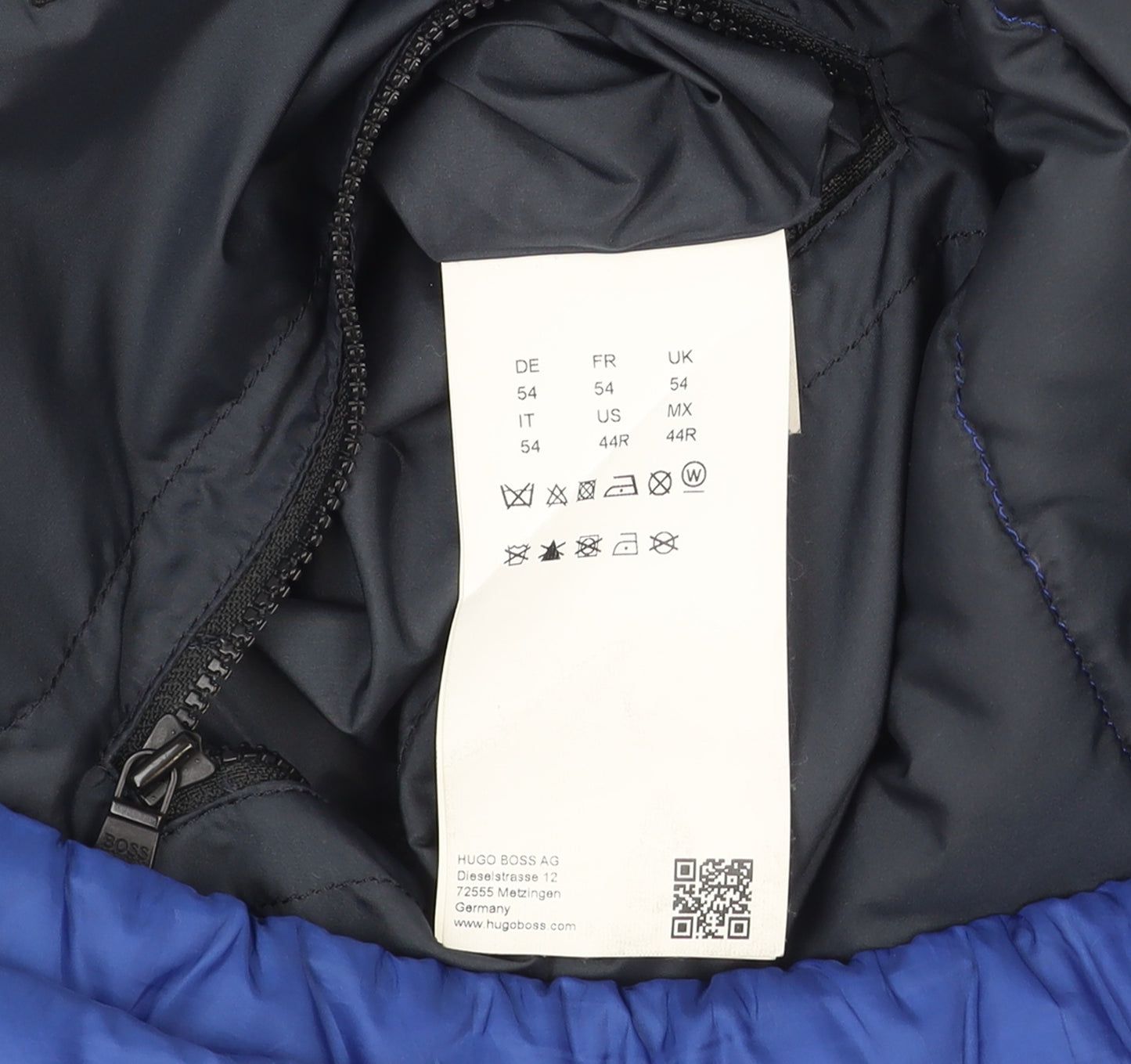 Hugo Boss Men's Blue 54 Regular Fit Quilted Puffer Jacket