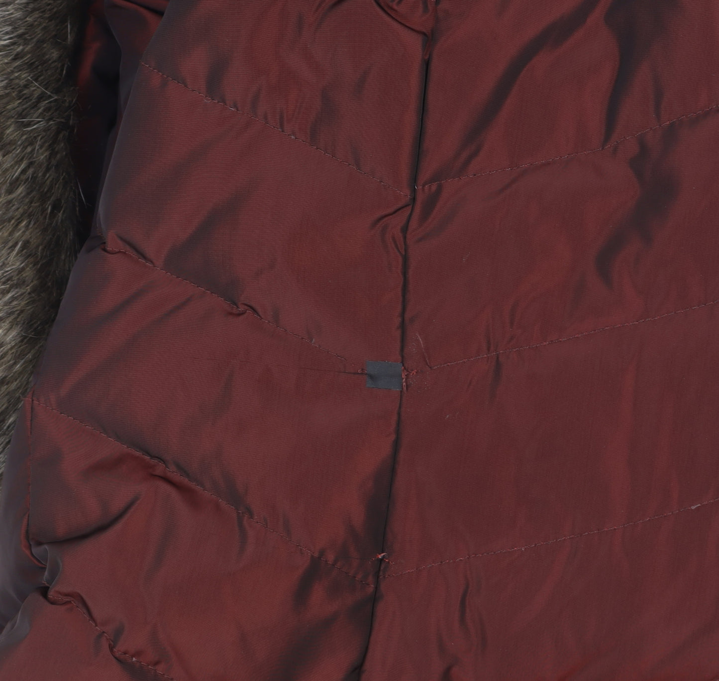 Monsoon Women's Red Quilted Puffer Coat Size S Hooded Winter Jacket