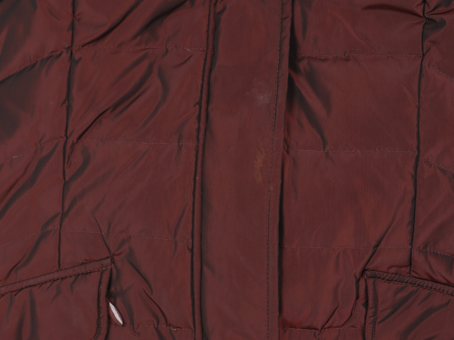 Monsoon Women's Red Quilted Puffer Coat Size S Hooded Winter Jacket