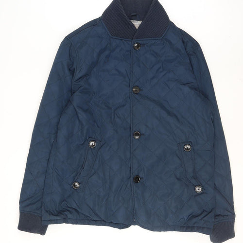 Peter Werth Men's Blue Quilted Jacket XL Regular Fit Casual