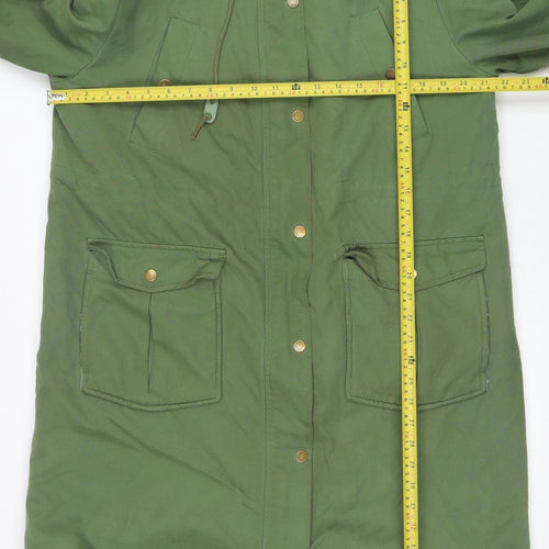 And/Or Women's Green Hooded Parka Coat Size 12 Cotton Blend