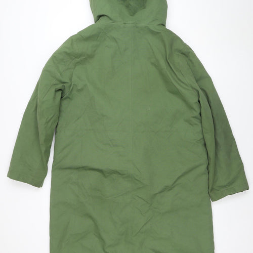 And/Or Women's Green Hooded Parka Coat Size 12 Cotton Blend