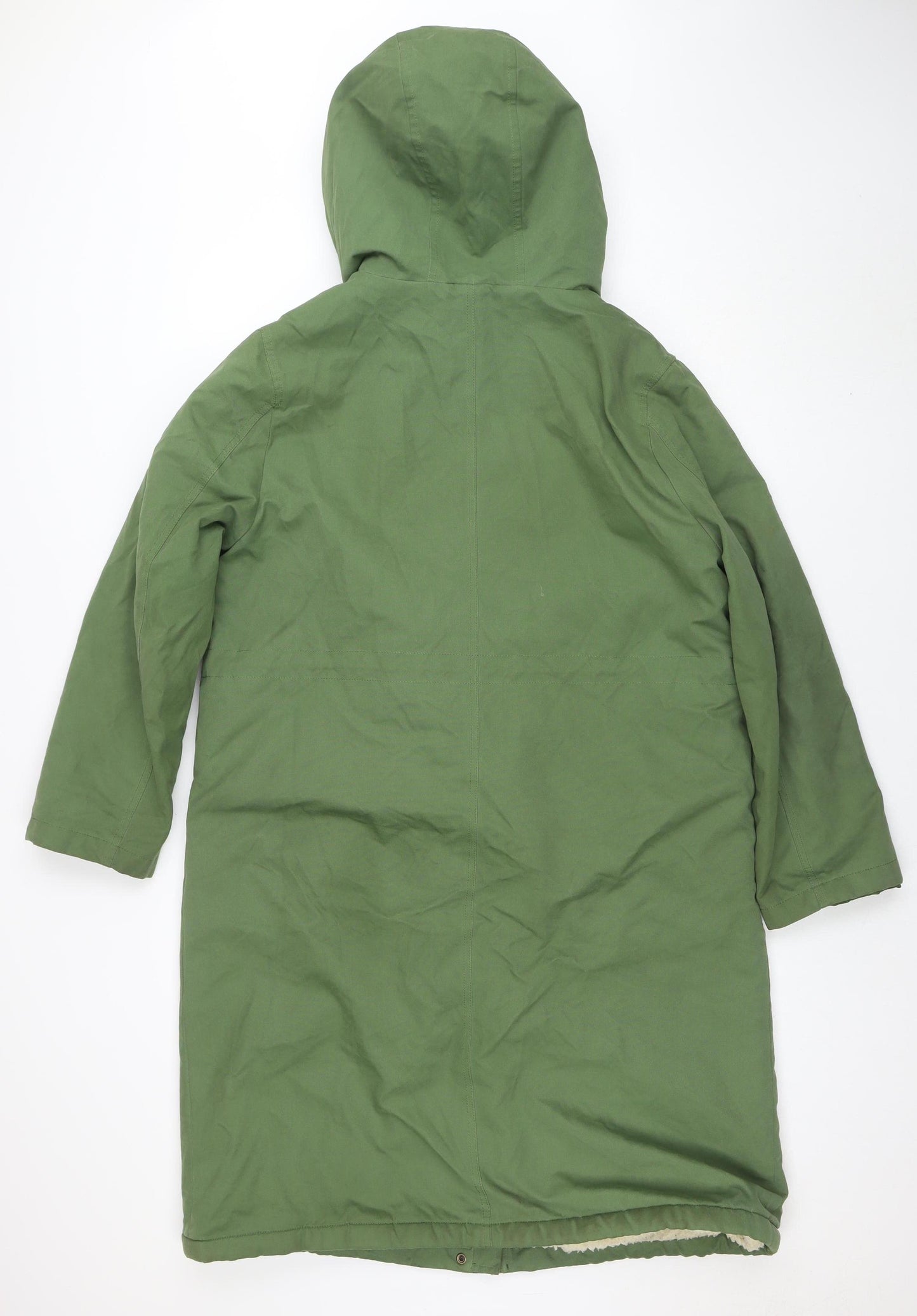 And/Or Women's Green Hooded Parka Coat Size 12 Cotton Blend