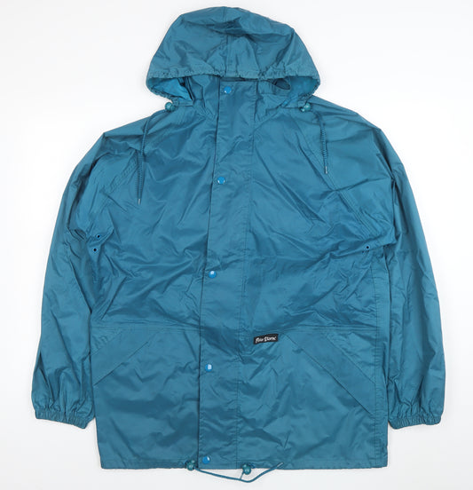 Peter Storm Men's Blue Waterproof Hooded Rain Coat Jacket Size M