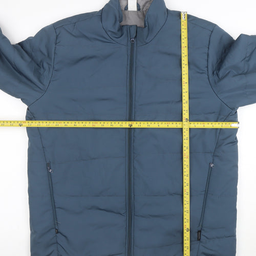Decathlon Men's Blue XL Puffer Jacket Lightweight Full Zip Hiking Coat