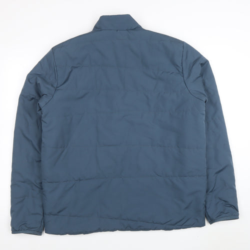Decathlon Men's Blue XL Puffer Jacket Lightweight Full Zip Hiking Coat