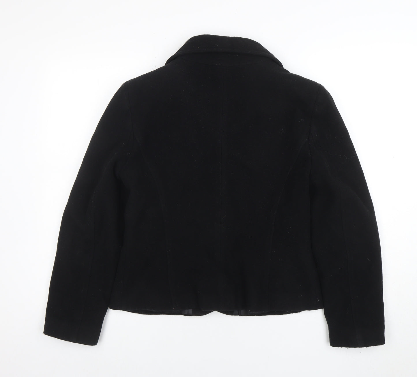 Dorothy Perkins Women's Black Wool Blazer Size 12 Classic Lined Smart Jacket