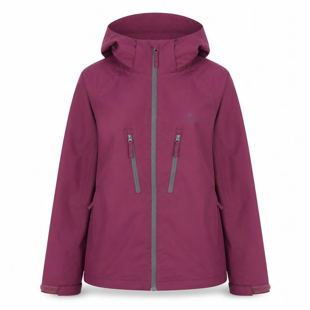 Front view of Hi Gear Women's Purple Waterproof Hooded Jacket, size 14
