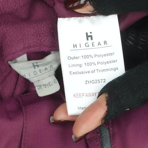 Hi Gear Women's Purple Waterproof Hooded Jacket Size 14