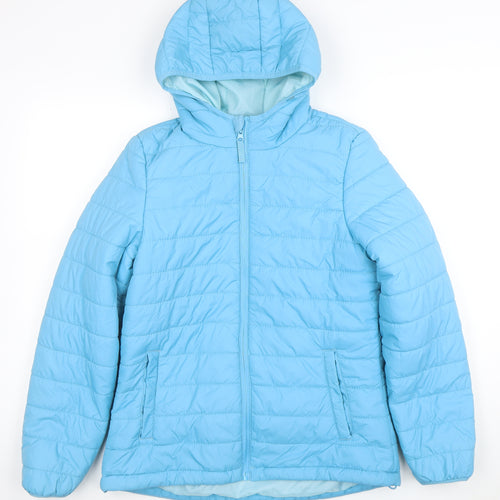 Peter Storm Womens Blue Lightweight Hooded Puffer Jacket Size 10