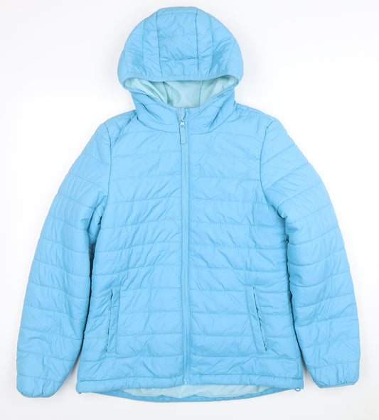 Peter Storm Womens Blue Lightweight Hooded Puffer Jacket Size 10