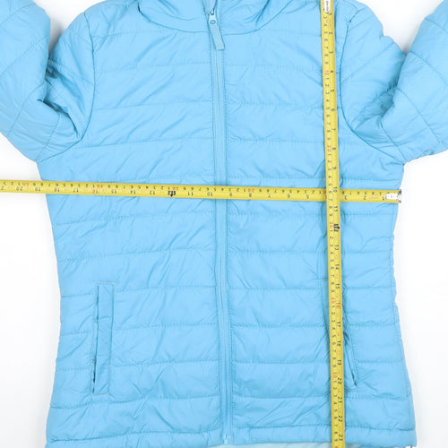 Peter Storm Womens Blue Lightweight Hooded Puffer Jacket Size 10