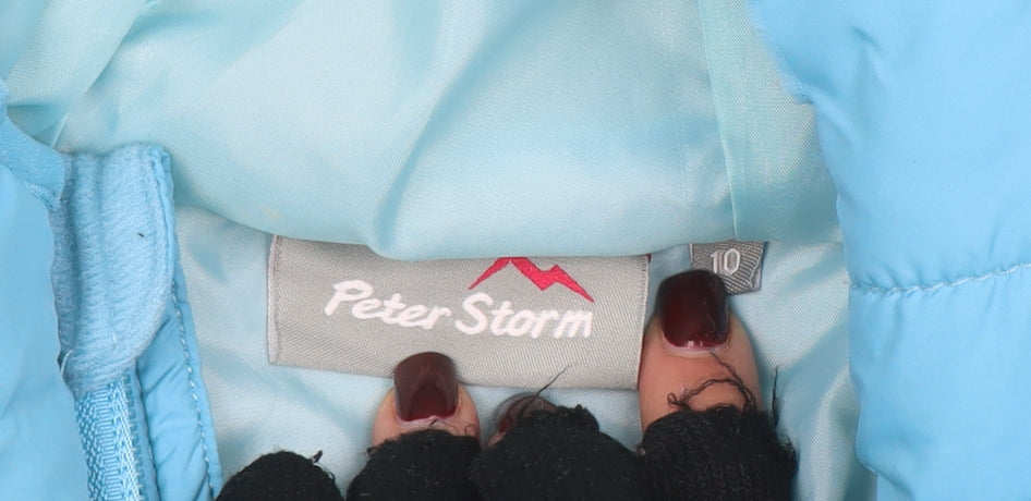 Peter Storm Womens Blue Lightweight Hooded Puffer Jacket Size 10