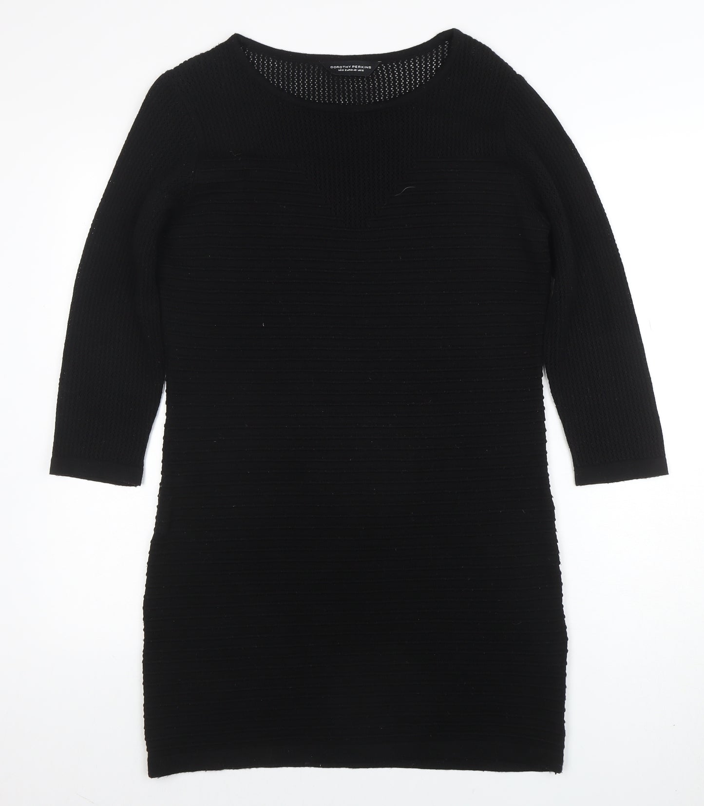 Dorothy Perkins Women’s Black Size 12 Bodycon Knit Dress