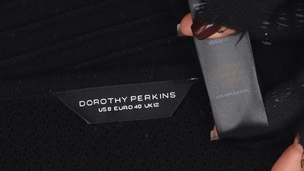Dorothy Perkins Women’s Black Size 12 Bodycon Knit Dress