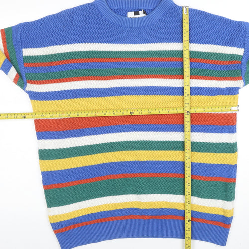 Topman Men's Multicoloured Striped Knit Jumper Medium