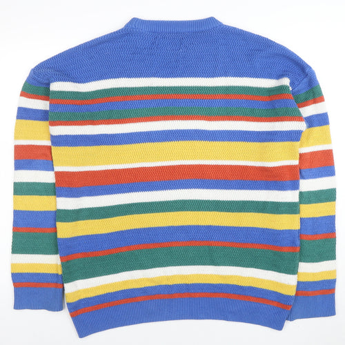 Topman Men's Multicoloured Striped Knit Jumper Medium
