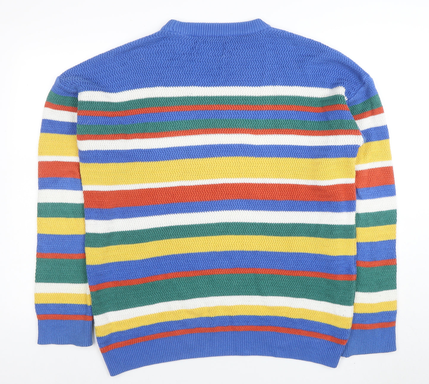 Topman Men's Multicoloured Striped Knit Jumper Medium