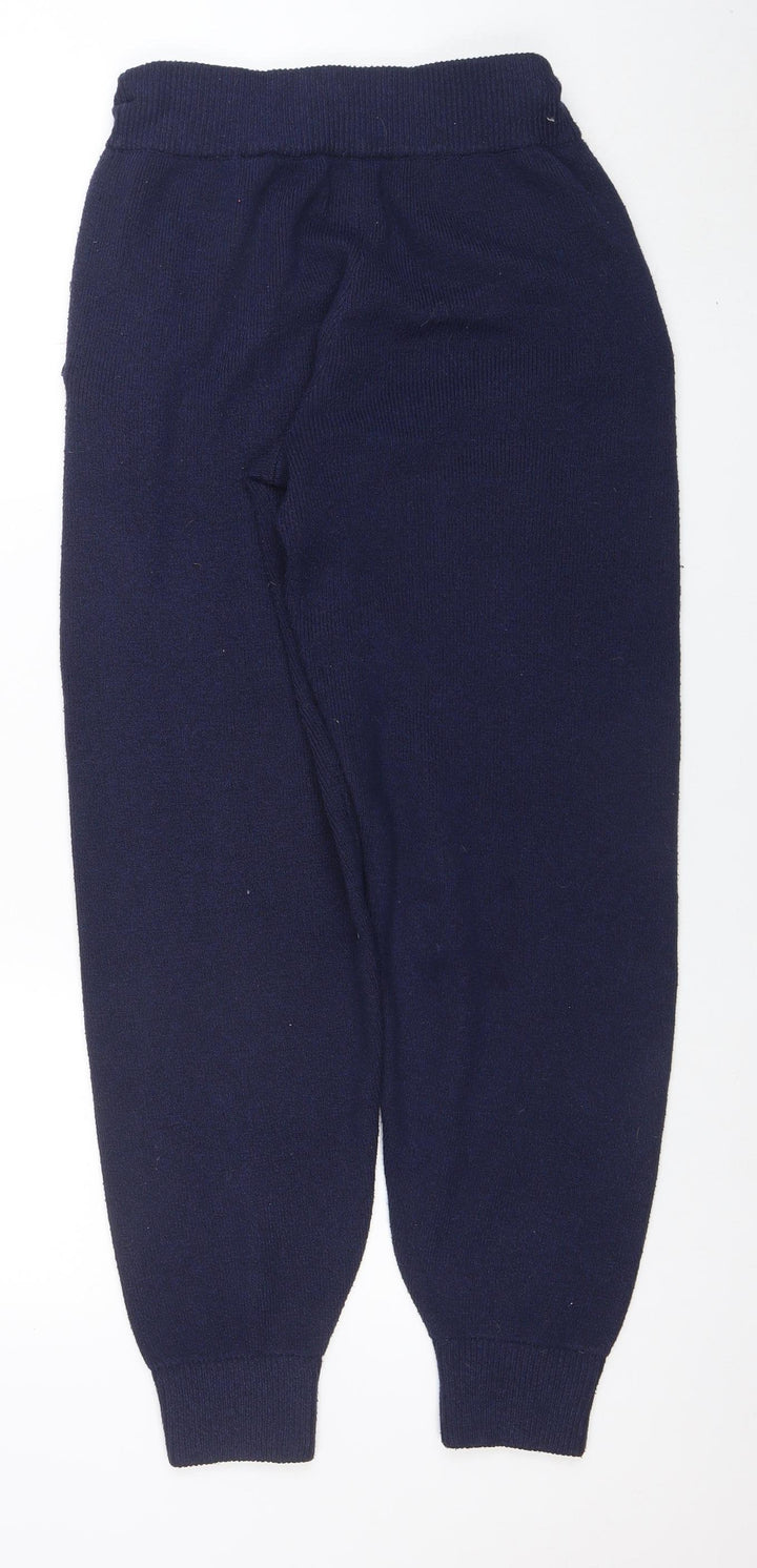 Jack Wills Womens Blue Knit Jogger Trousers Size 10