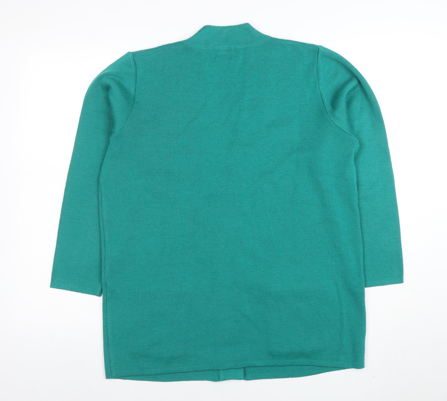 Viyella Womens Green Cardigan M V-Neck Wool Blend Button Front