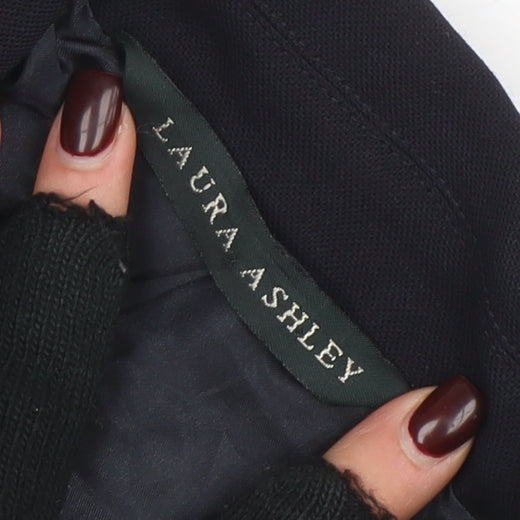 Laura Ashley Women's Black Wool Single-Breasted Blazer UK 14