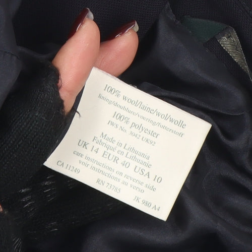 Laura Ashley Women's Black Wool Single-Breasted Blazer UK 14