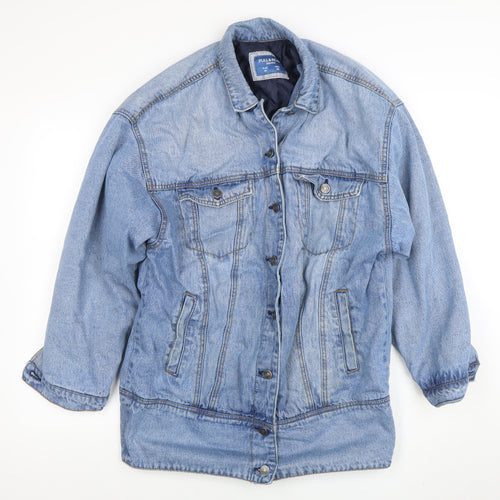 Pull & Bear Women Blue Denim Mid-Length Basic Jacket Size 12
