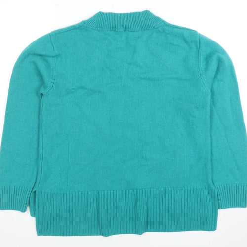 Crew Clothing Company Women's Green V-Neck Merino Wool Jumper Size 12