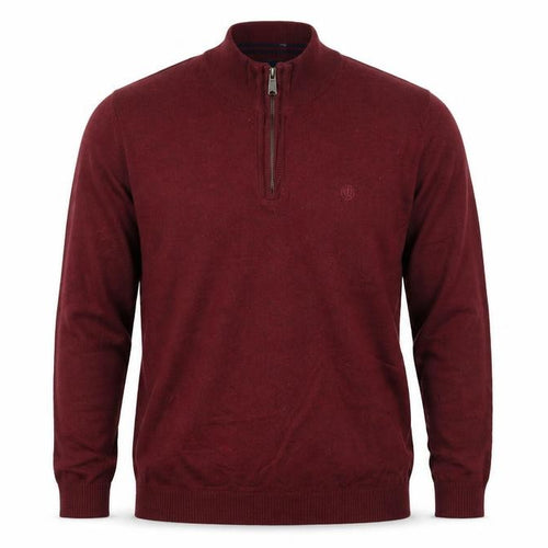 Fat Face Mens Red 2XL 1/2 Zip High Neck Cotton Wool Jumper