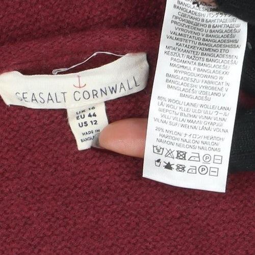 Seasalt Cornwall Women's Red Wool Blend Pullover Jumper Size 12
