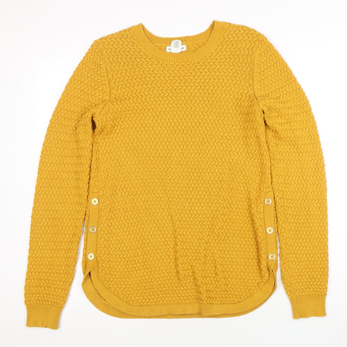 Artisan NY Women Mustard Yellow Knit Jumper Size M Button Detail