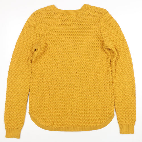 Artisan NY Women Mustard Yellow Knit Jumper Size M Button Detail