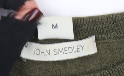 John Smedley Women's Green Wool Crew Neck Pullover Jumper M
