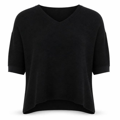 Phase Eight Women Black Size 8 Cotton Knit V-Neck Jumper