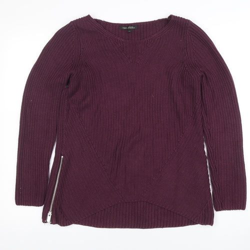 Next Petite Women's Purple Knit Zip Jumper Size 8