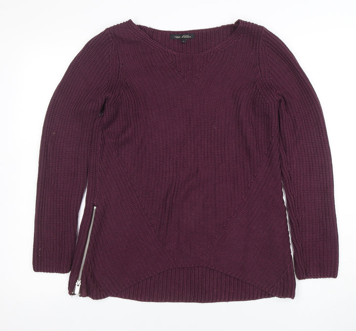 Next Petite Women's Purple Knit Zip Jumper Size 8