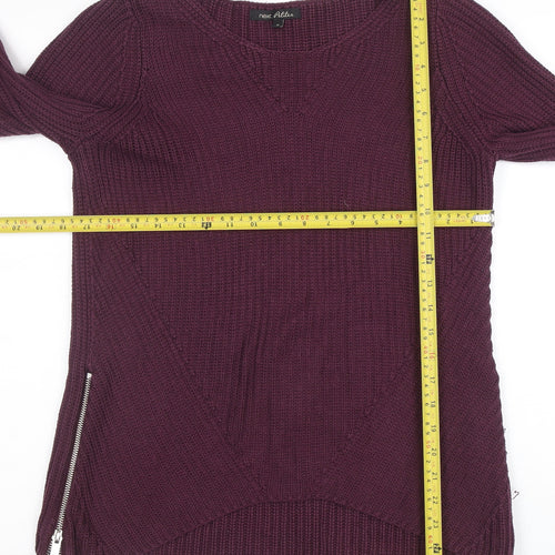 Next Petite Women's Purple Knit Zip Jumper Size 8