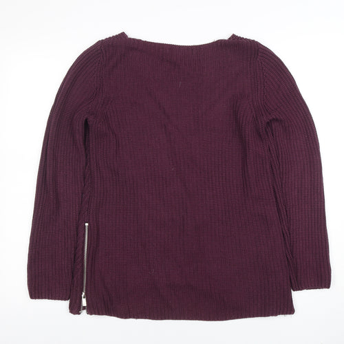 Next Petite Women's Purple Knit Zip Jumper Size 8