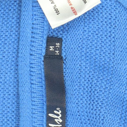 Isle Women's Blue Acrylic Crew Neck Jumper Size M 14-16