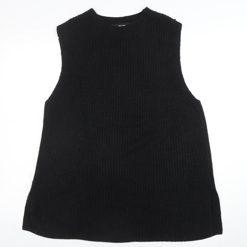 Vero Moda Women's Black Knit Sleeveless Crew Neck Vest Jumper M