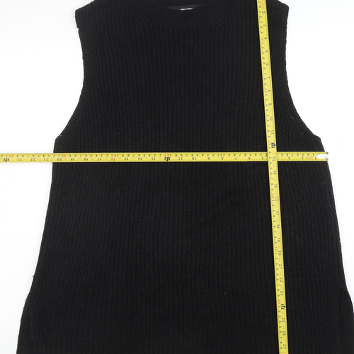 Vero Moda Women's Black Knit Sleeveless Crew Neck Vest Jumper M
