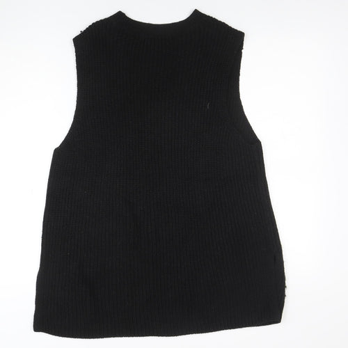 Vero Moda Women's Black Knit Sleeveless Crew Neck Vest Jumper M