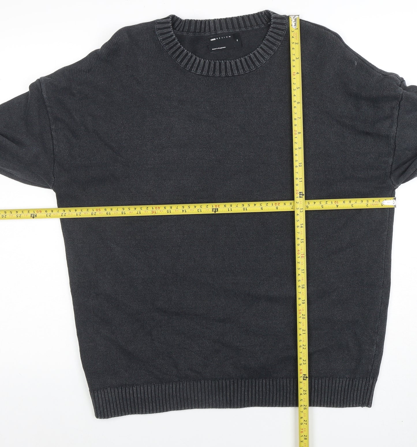 ASOS Men Grey Cotton Crew Neck Pullover Jumper M