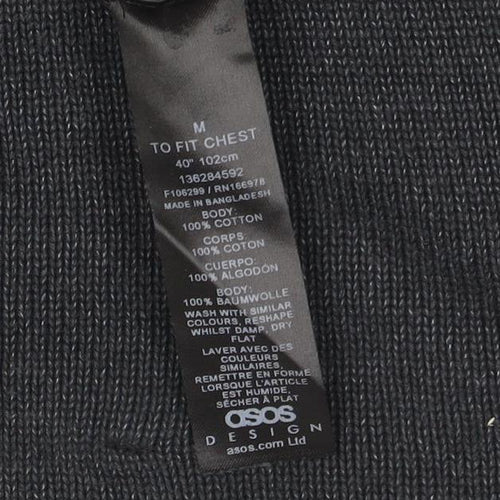 ASOS Men Grey Cotton Crew Neck Pullover Jumper M