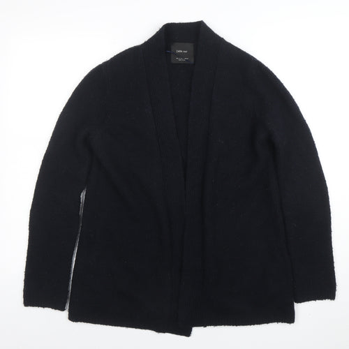 Zara Women Black Knit Open Front Cardigan Small