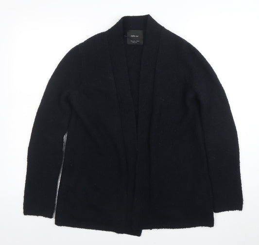 Zara Women Black Knit Open Front Cardigan Small