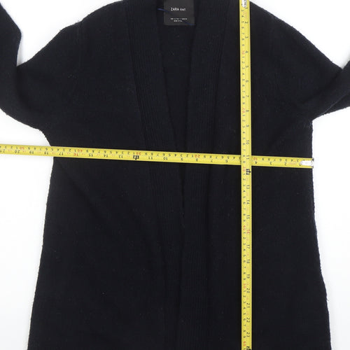Zara Women Black Knit Open Front Cardigan Small
