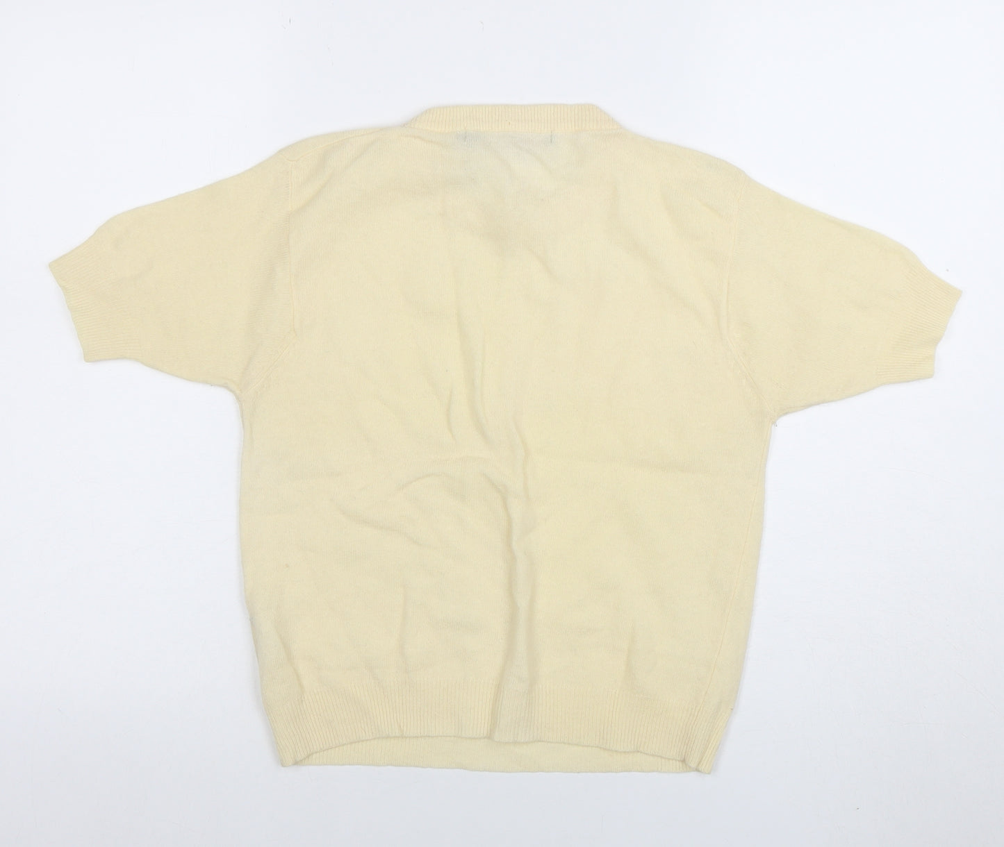 French Connection Women's Beige Embroidered Short Sleeve Pullover Jumper M